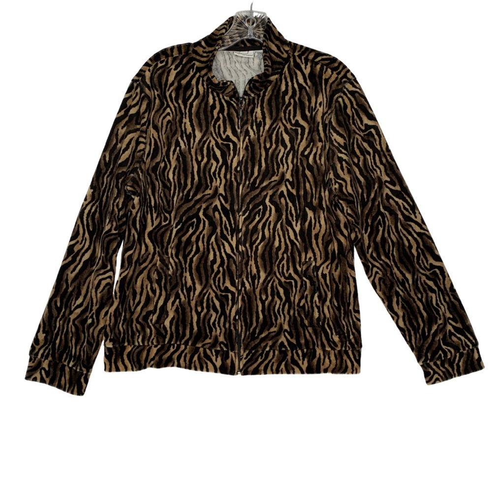 Vintage Kim Rogers Y2K Animal Print Zip Jacket Women’s Size L